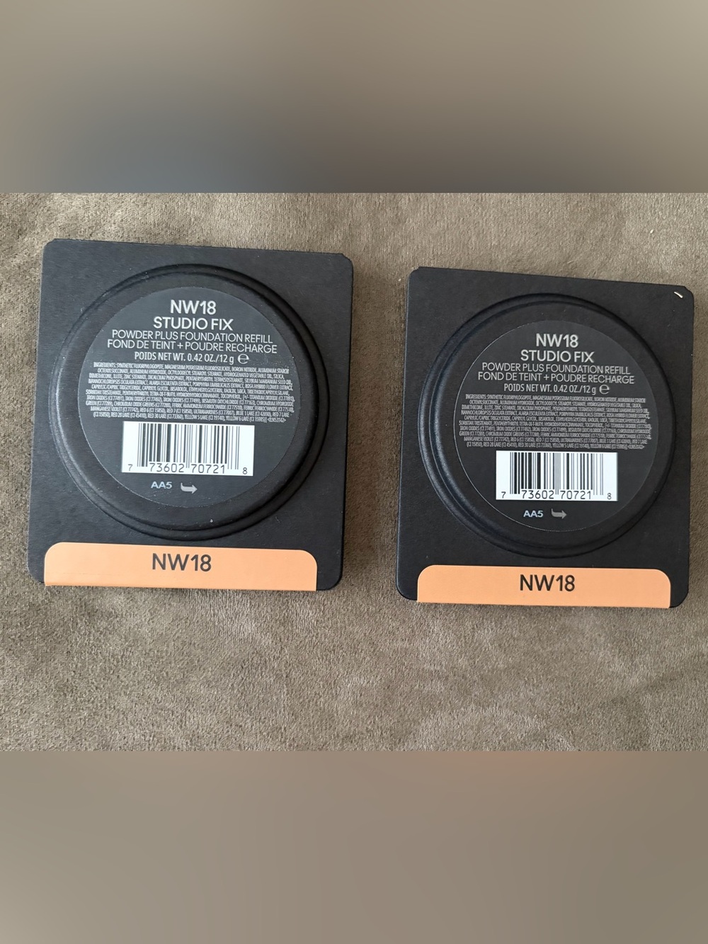NEW- (2) MAC NW18 Studio Fix Powder Plus Foundation Refill